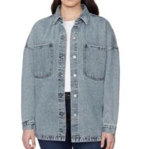 hudson oversized light wash denim jacket size xxl
